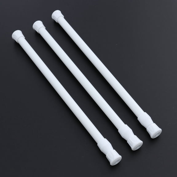 OATIPHO Tension Curtain Rod White with Thread Design for Stability 3Pcs