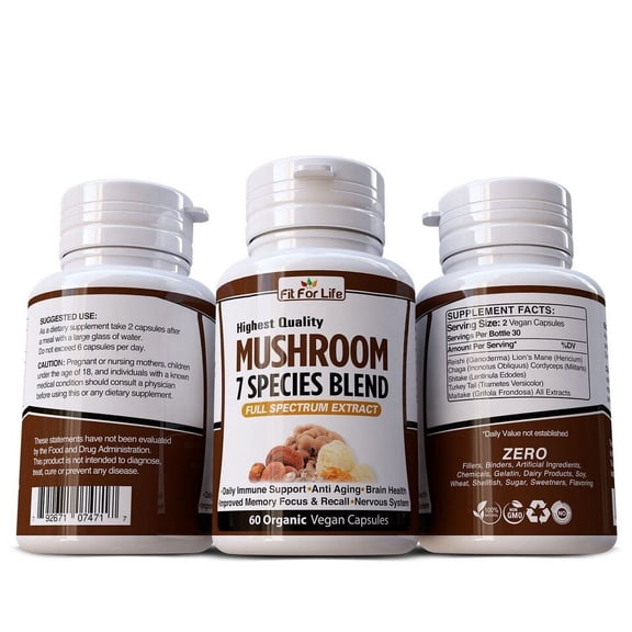 MUSH ROOM 7 SPECIES PILLS COGNITIVE BRAIN FUNCTION SUPPLEMENT 60 Capsule