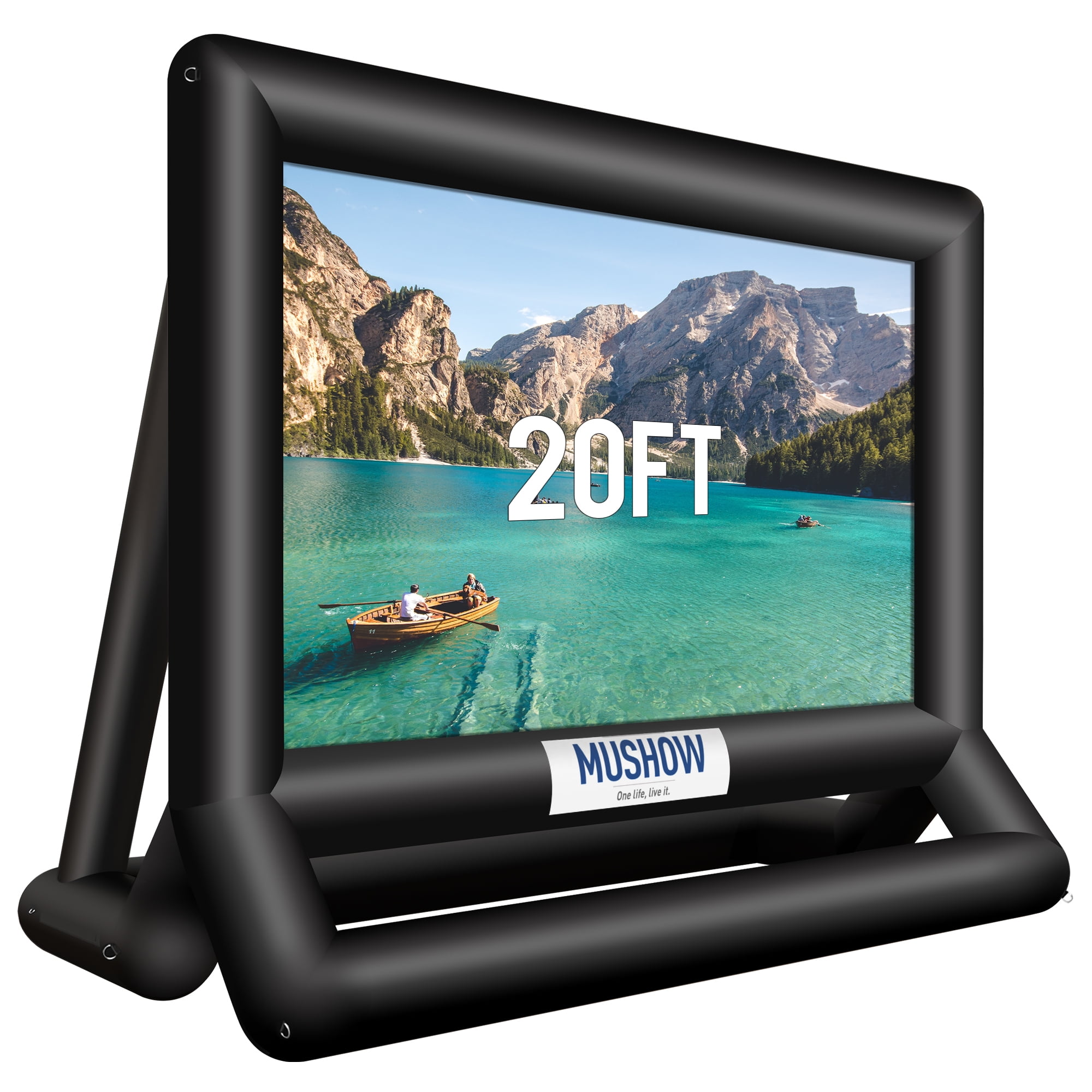 MUSHOW Inflatable Projector Movie Screen for Outside, 20 FT Inflatable TV Screen Outdoor Indoor