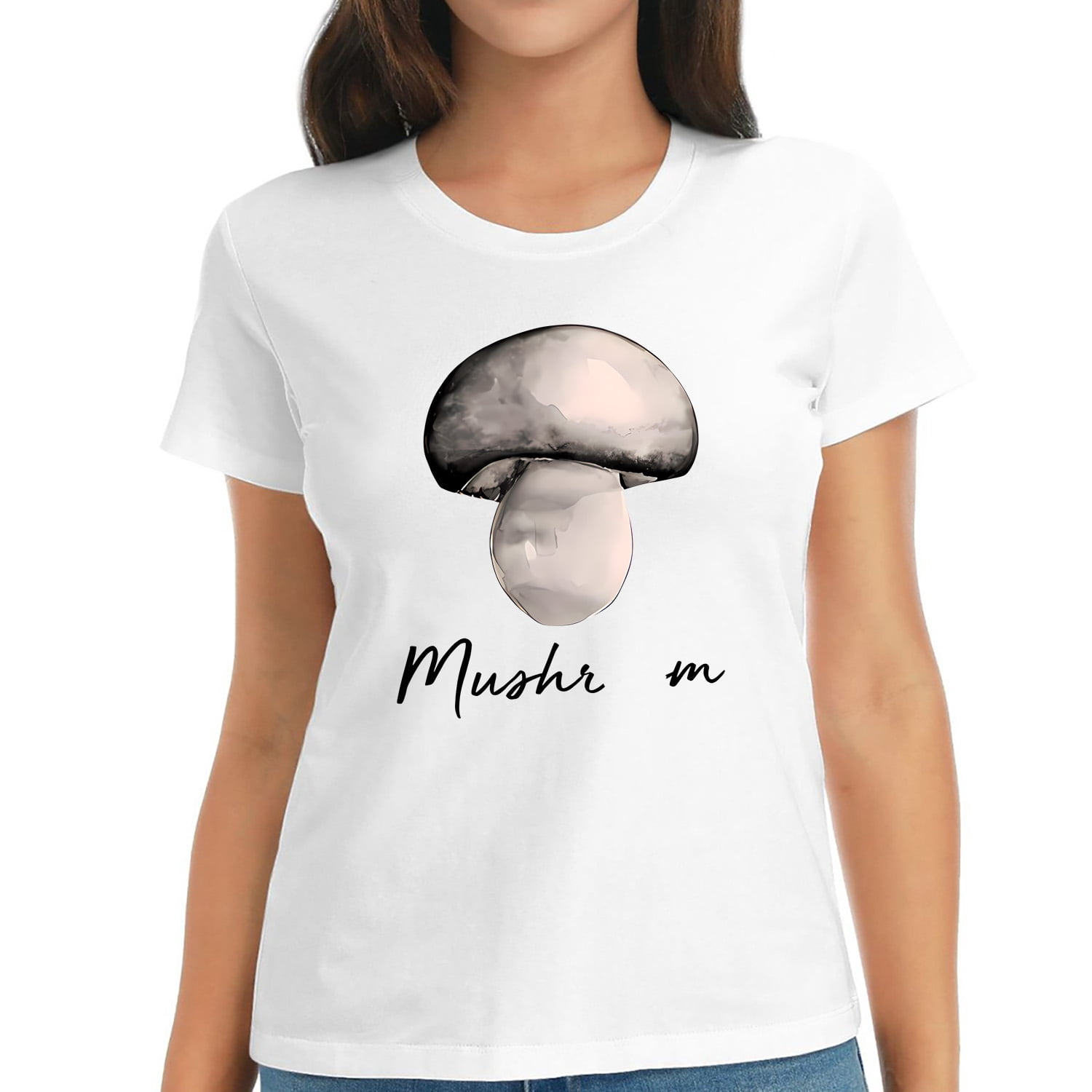 MUSHR Short Sleeve Womens T Shirts White