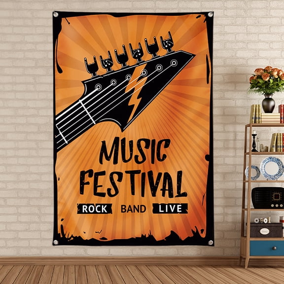 MUSIC FESTIVAL ROCK BAND LIVE 38" x 57" Canvas Art Poster Banner Print Art Flag Wall Decor