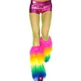thumbnail image 1 of MUSIC LEGS Women's Furry Leg Warmers, Rainbow Multi, One Size, 1 of 2