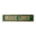 thumbnail image 1 of MUSIC LOVER Vintage Aluminum Street Sign band singer CD lesson teacher rustic metal tin | Indoor/Outdoor |  30" Wide, 1 of 4