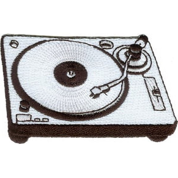 MUSIC THEMED TURNTABLE, Officially Licensed, Iron-On / Sew-On, Embroidered PATCH