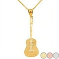 thumbnail image 1 of MUSICAL ROCK BAND ACOUSTIC GUITAR PENDANT NECKLACE IN SOLID GOLD (YELLOW/ROSE/WHITE) :  10K  Pendant with 20" chain, 1 of 1