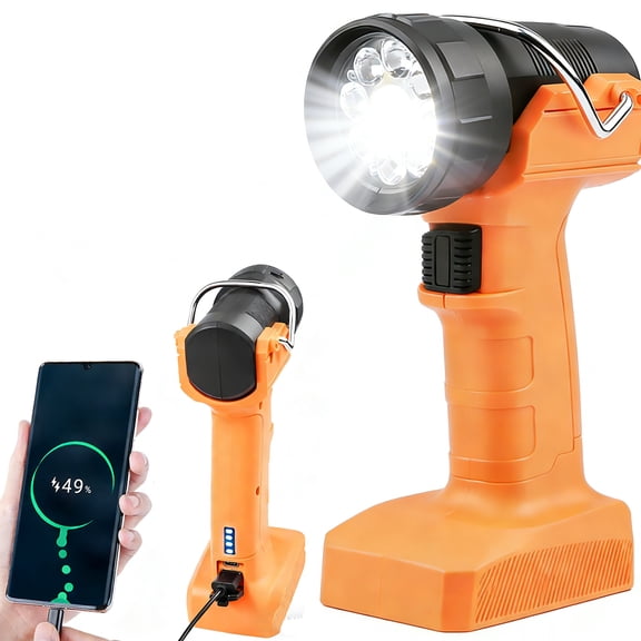 MUSICOZY 10000LM Super Bright LED Spotlight Flashlight,IPX4 Rechargeable Emergency Work Light,200M Range,180° Beam Angle,Portable Magnetic Inspection Light for Jobsite Hunting Boating Camping Hiking
