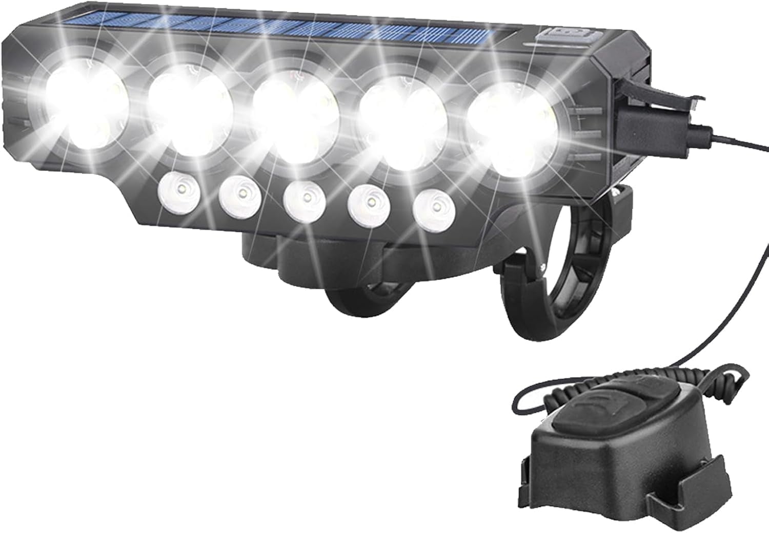 MUSICOZY 20000LM Super Bright Bike Headlight-Rechargeable Solar