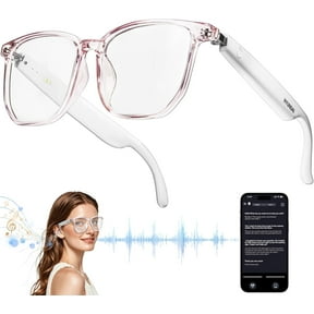 MUSICOZY AI Translator Smart Glasses for Men Women, Bluetooth Audio Glasses with 110+ Translation,Smart Glasses Real-Time Translation, Multifunctional Bluetooth Glasses Open Ear Lighweight (White)