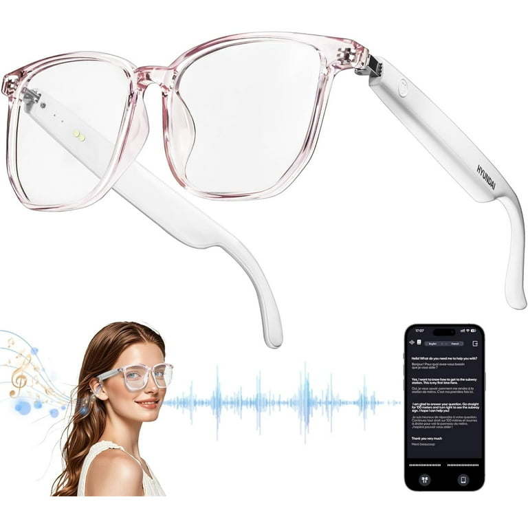 MUSICOZY, AI Translator Smart Glasses, 6.77 x 2.36 x 2.2 inches