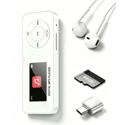 MUSICOZY Bluetooth MP3 Player with Built-in Speaker, 1.1 Inch Mini Digital Music Player, Portable Lossless Audio Player, Support TF Card, Voice Recorder, FM Radio for Students, Running, Travel