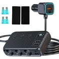 thumbnail image 1 of MUSICOZY Car Cigarette Lighter Adapter Splitter, 9 in 1 Cigarette Lighter USB Charger 3 Socket USB C Car Charger Adapter with Voltmeter 12V/24V Plug Outlet Fast Charging for Phone Laptop Car Devices, 1 of 11