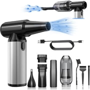 MUSICOZY Compressed Air Duster,2-in-1 Duster Blower&Vacuum with 320000RPM Super Power,Electric Air Duster Rechargeable,3-Gear Adjustable Air Blower for Keyboard, Computer,Car Home Outdoor Cleaning