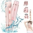 thumbnail image 1 of MUSICOZY Electric Razors for Women,2 in 1 Bikini Shaver Trimmer for Women,Ipx7 Waterproof Rechargeable Dusk Razor, Body Painless Razor for Face Leg Underarm Arm Pink, 1 of 13