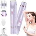 thumbnail image 1 of MUSICOZY Electric Razors for Women,2 in 1 Bikini Shaver Trimmer for Women,Ipx7 Waterproof Rechargeable Dusk Razor, Body Painless Razor for Face Leg Underarm Arm Purple, 1 of 12