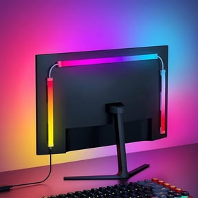 MUSICOZY LED Monitor Backlights for PC & Mac,RGB Phantom Strip Lights that Sync with Screen Color or Music,Computer Light Bar Behind Monitor, LEDs for Desk Gaming, USB Port, Software Control, 24 inch
