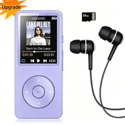 MUSICOZY MP3 Player with Bluetooth and 64GB,Hi-Fi Music Player with Built-in Speaker,Earphones,Voice-Activated Recording MP3 Players with FM/E-Book/Video,Supports up to 128GB for Kids,Running,Walking
