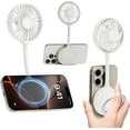 thumbnail image 1 of MUSICOZY Magnetic Phone Fan, Mini Portable Personal Fan Rechargeable with Ring Holder USB Small Desk Fan for iPhone 17/16/15/14 Pro Max,Mag-Safe Case& All phones, Summer Outdoor Accessories(White), 1 of 8