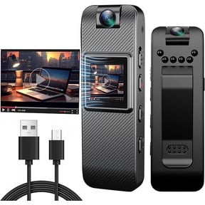 MUSICOZY Mini Body Camera HD 1080P Portable Video Recorder, Small Security Camera with 1.3 Inch Night Vision, 180° Rotatable Lens, Wearable Body Camera for Police Enforcement