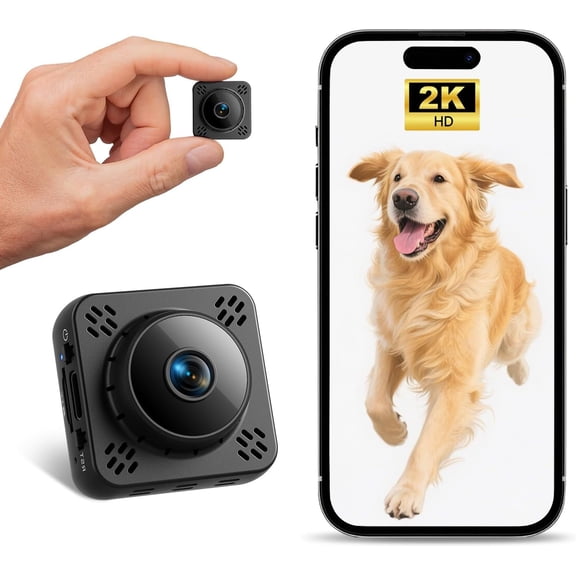 MUSICOZY Mini Camera, Nanny Cam for Home Security, Portable 2K Wireless WiFi Camera with Free Cloud & No WiFi Needed, SD Storage,Motion Detection & Night Vision Camera for Nanny/Baby Monitor/Pet