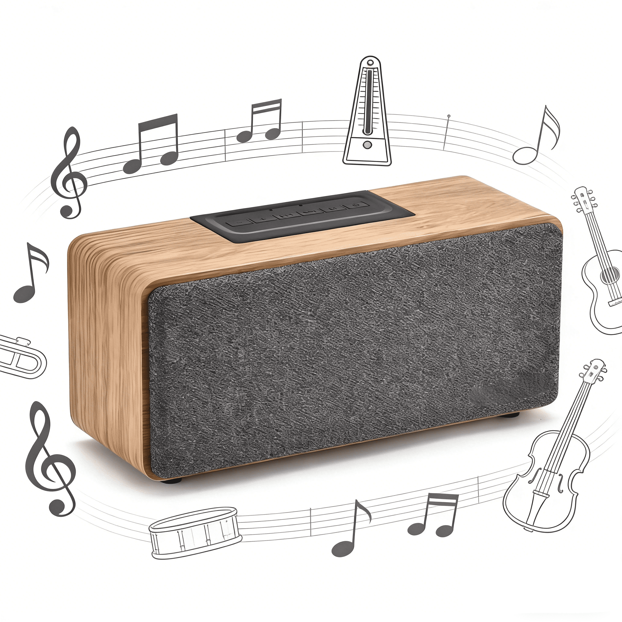 MUSICOZY Portable Bluetooth Speaker,Vintage Bluetooth Wireless Fabric Speaker with AM/FM Radio, HD Stereo Sound, Rechargeable Speaker Indoors w/Aux Input, Built-in Mic,Outdoor Speakers Beach Travel