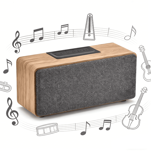 MUSICOZY Portable CD Player Boombox,Vintage Bluetooth Wireless Fabric Speaker with AM/FM Radio, Powerful Loud HD Stereo Sound, Built-in Mic & Controls, Stream Music Take Calls Indoor or Outdoor