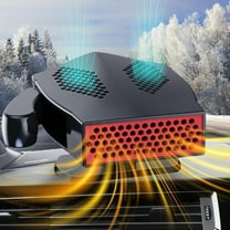 MUSICOZY Portable Car Heater 12V 200W Portable Car Heater and Defroster 360-Degree Rotation 2-in-1 Fast Heating Cooling Fan Car Windshield Defogger and Defroster with Smoke Igniter for All Cars Black