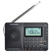 MUSICOZY Portable Digital Radio,LCD Display Radio with Speaker,AM/FM/SW/BT Pocket Radios,USB MP3 Digital Recorder,Support TF Card Bluetooth Speaker,Power-Off Memory Function RadioBlack