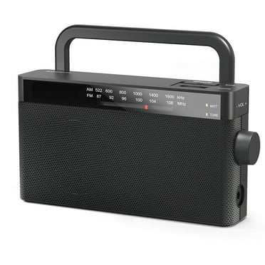 MUSICOZY Portable Geriatric Senior Radio,AM/FM Rechargeable Small Player,Mini Radio with Big Speaker and 3.5mm Earphone Jack for AA Batteries or AC Power,ideal for Senior, Home, Camping Radio(Black)