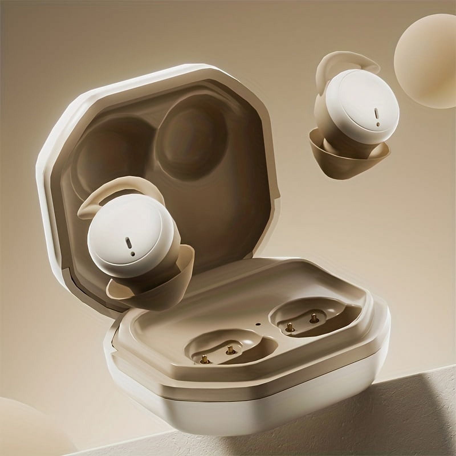 MUSICOZY Sleep Earphones Bluetooth Sports Headphone, Wireless Music Sleeping Headphones Noise-Canceling Earbuds Mini Earphones Bluetooth 5.3 Hidden Headphones for Side Sleepers/Work,Nude