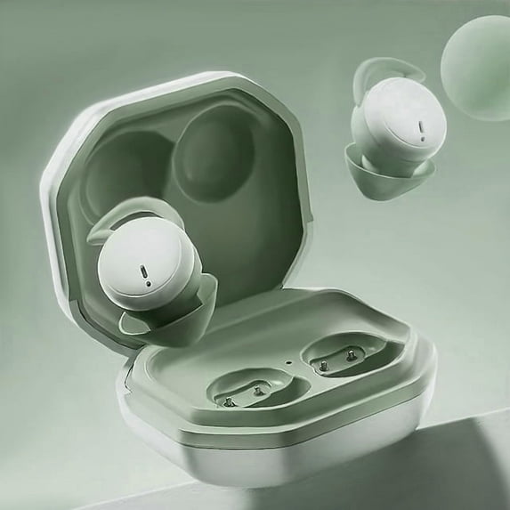 MUSICOZY Sleep Earphones Bluetooth Sports Headphone, Wireless Music Sleeping Headphones Noise-Canceling Earbuds Mini Earphones Bluetooth 5.3 Hidden Headphones for Side Sleepers/Work,Green