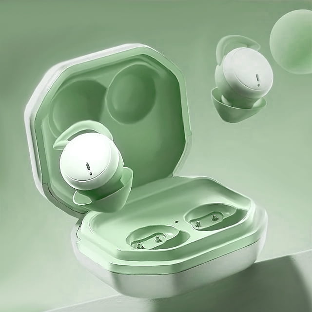 MUSICOZY Sleep Earphones Bluetooth Sports Headphone, Wireless Music Sleeping Headphones Noise-Canceling Earbuds Mini Earphones Bluetooth 5.3 Hidden Headphones for Side Sleepers/Work,Light Green