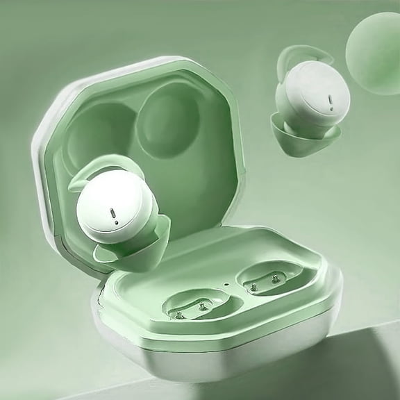 MUSICOZY Sleep Earphones Bluetooth Sports Headphone, Wireless Music Sleeping Headphones Noise-Canceling Earbuds Mini Earphones Bluetooth 5.3 Hidden Headphones for Side Sleepers/Work,Light Green
