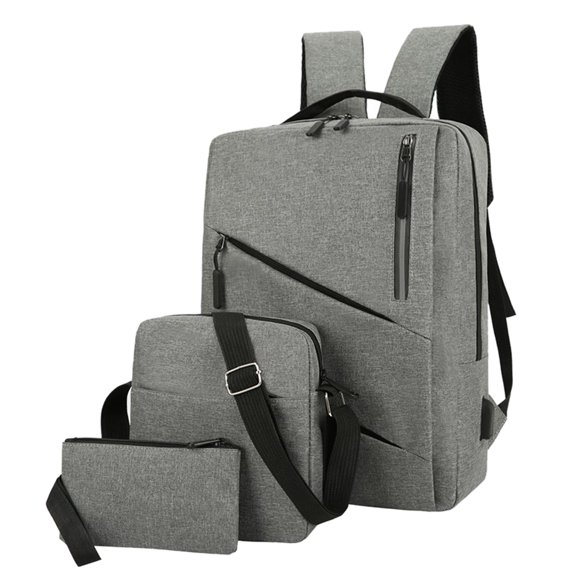 MUSOIE 3PCS Casual Laptop Backpack Crossbody Bag Purse Backpack with USB Port for Men Women