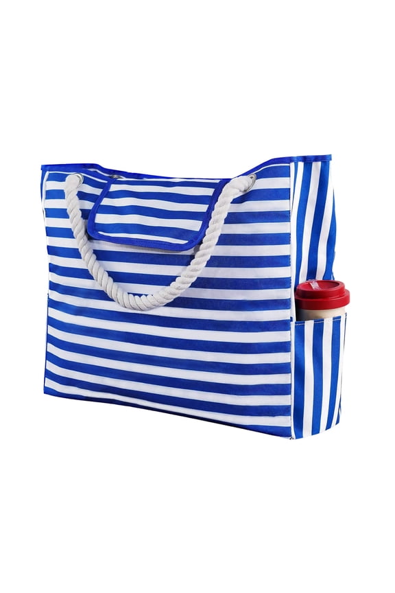 Beach Bags for Women Large Waterproof Sandproof Canvas Tote Bag Zipper Shoulder Travel Bag