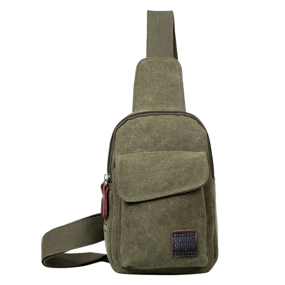 MUSOIE Canvas Sling Bag Crossbody Backpack Shoulder Rucksack for Men Women with Adjustable Strap