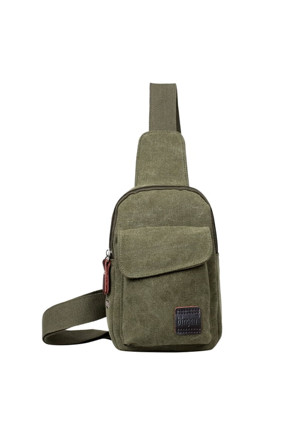 Canvas Sling Bag Crossbody Backpack Shoulder Rucksack for Men Women with Adjustable Strap