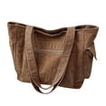 thumbnail image 1 of MUSOIE Corduroy Tote Bag for Women Zipper Tote Bag with Pocket Large Capacity Shoulder Bag, 1 of 4
