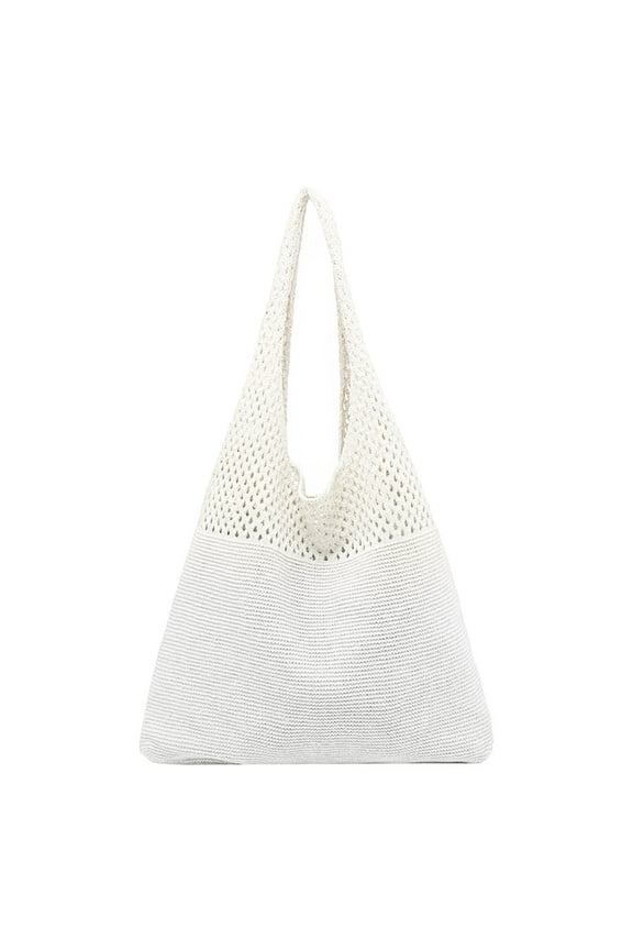 Crochet Bags for Women Summer Beach Knit Tote Bag Mesh Hollow Shoulder Bags