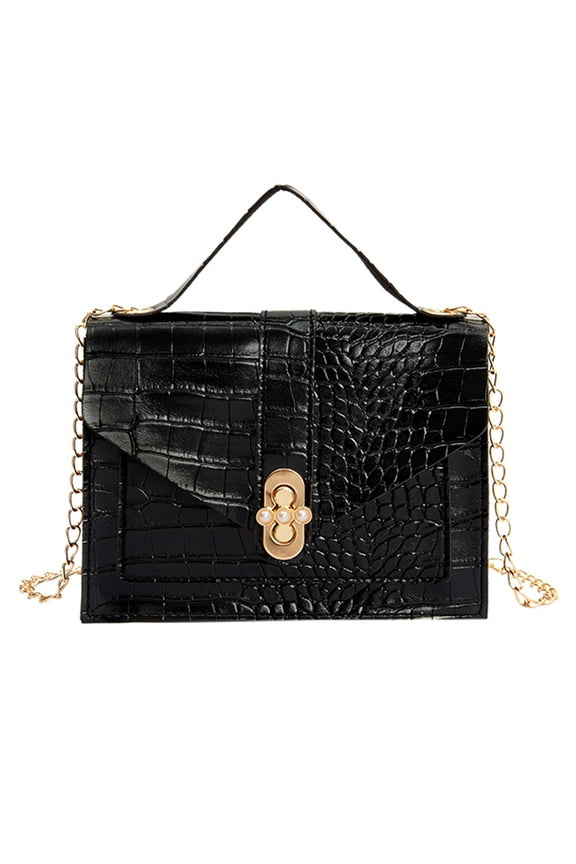 Crossbody Bag Satchel Purse for Women Fashion Snake Print Metal Chain PU Leather HandBag