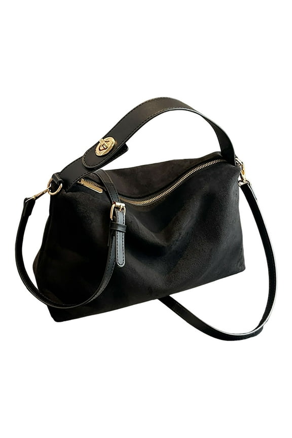Crossbody Bags for Women Slouchy Suede Crescent Bags Top Handle Purses Zipper Satchels