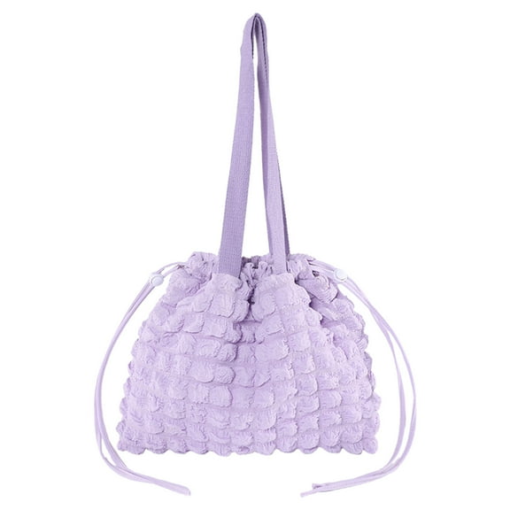 MUSOIE Drawstring Quilted Makeup Bag Cosmetic Pouch Cute Shoulder Bags Portable Purses for Travel