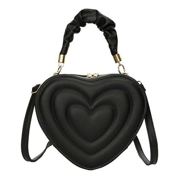 MUSOIE Heart Shape Satchel Crossbody Purse for women Zip Around Shoulder Bag Vegan Leather Handbags