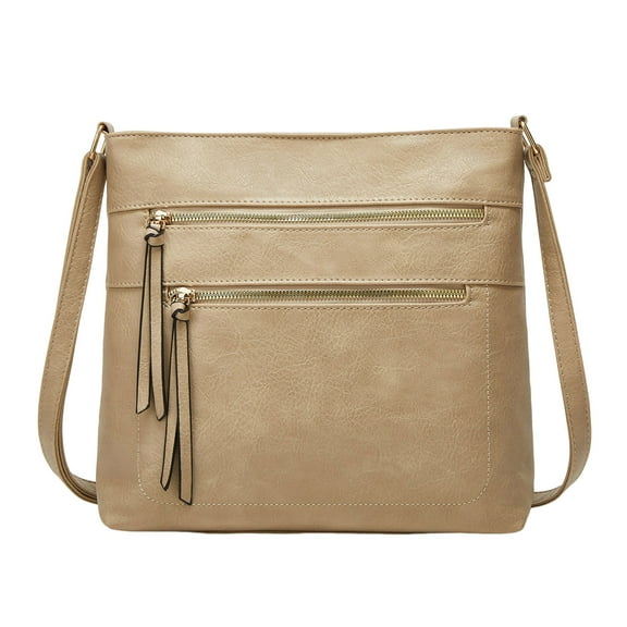 MUSOIE Large Capacity Crossbody Bag Multi Pocket Messenger Purse Zip Closure Shoulder Handbag