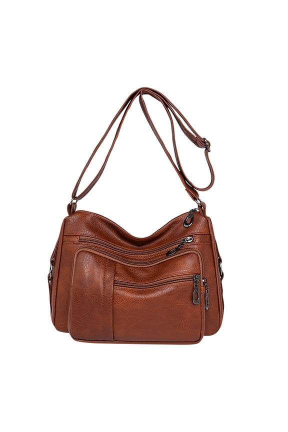 Large Crossbody Bags for Women Multi Pockets Shoulder Bags Soft Vintage Vegan Leather Purses