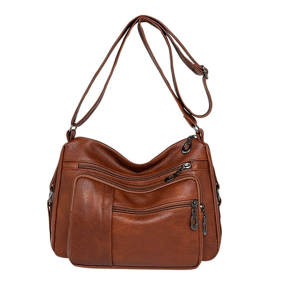 MUSOIE Large Crossbody Bags for Women Multi Pockets Shoulder Bags Soft Vintage Vegan Leather Purses