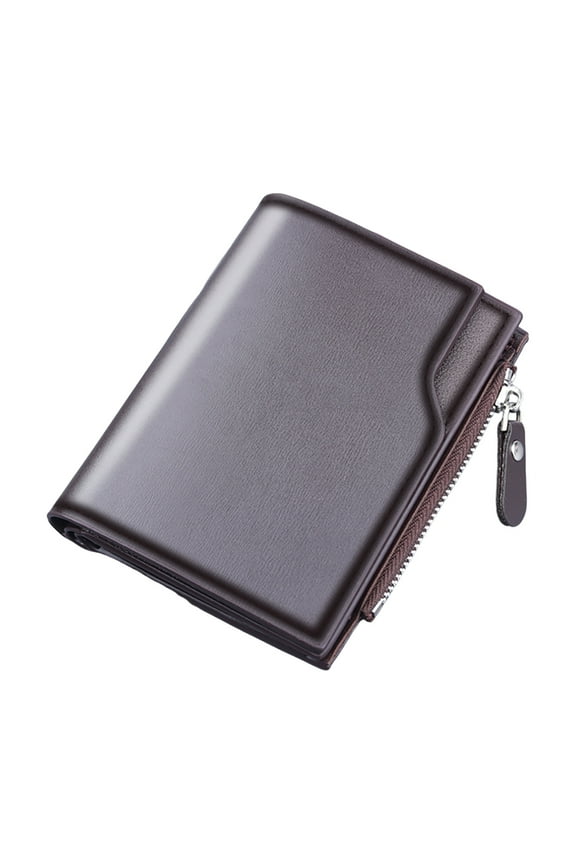 Mens Wallet Zipper RFID Card Holders Zip Coin Pocket Bifold Wallets for Men with ID Window