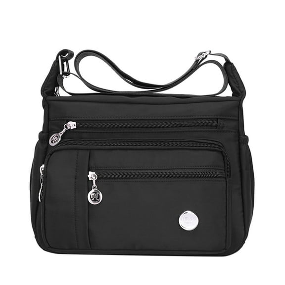 MUSOIE Multi-Pocket Shoulder Handbag Water-Resistant Nylon Crossbody Bag Large Purses Messenger Bag