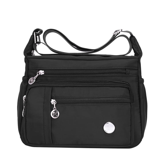 MUSOIE Multi-Pocket Shoulder Handbag Water-Resistant Nylon Crossbody Bag Large Purses Messenger Bag