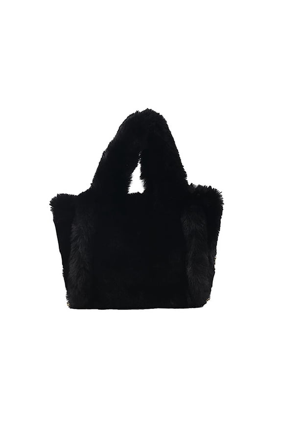 Plush Underarm Bag Ladies Fluffy Shoulder Bag Women Furry Tote Bag Plush Handbag