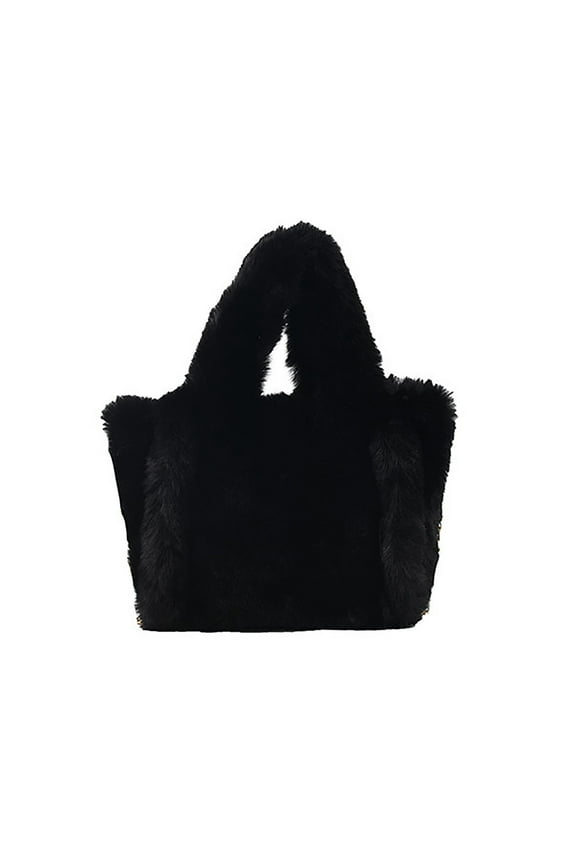 Plush Underarm Bag Ladies Fluffy Shoulder Bag Women Furry Tote Bag Plush Handbag
